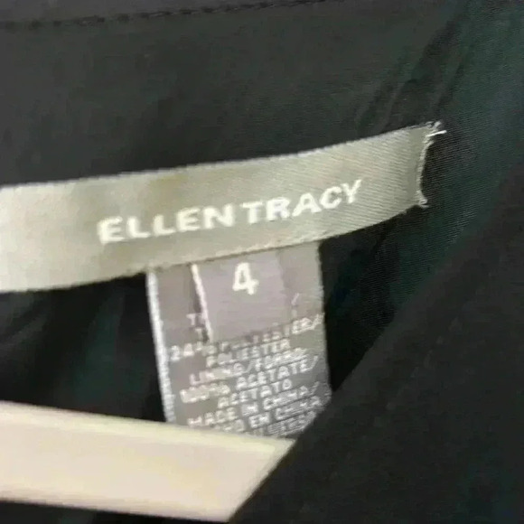 Ellen Tracy Black Dress Short Sleeves Size 4 - Picture 9 of 11